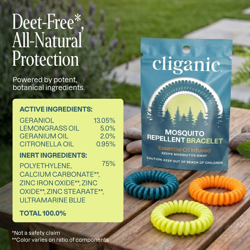 Mosquito Repellent Bracelets - Classic Colors - Cliganic Mosquito Repellents
