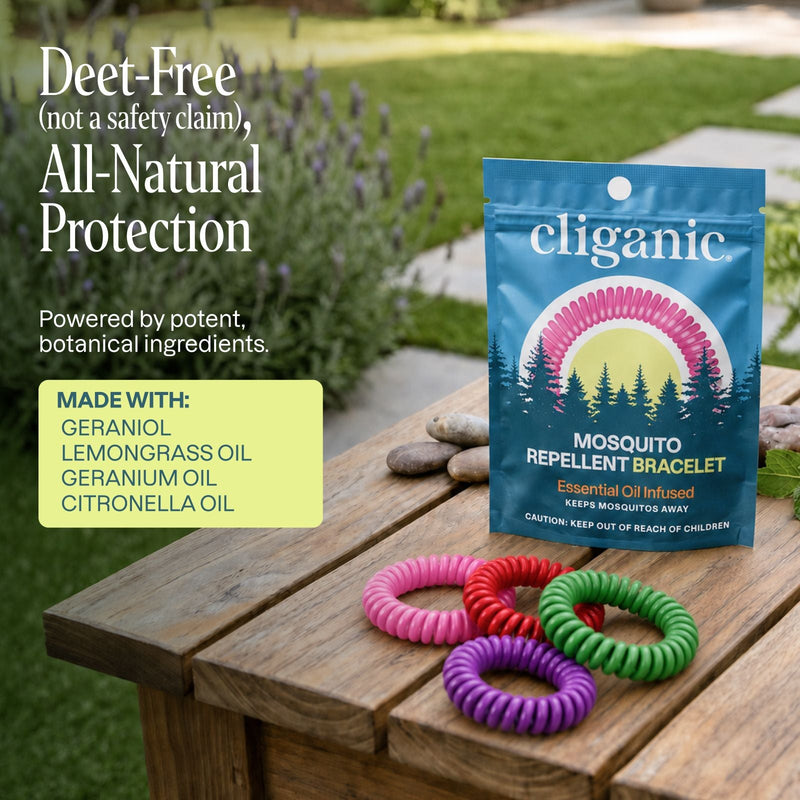 Mosquito Repellent Bracelets - Rainbow Colors - Cliganic Mosquito Repellents