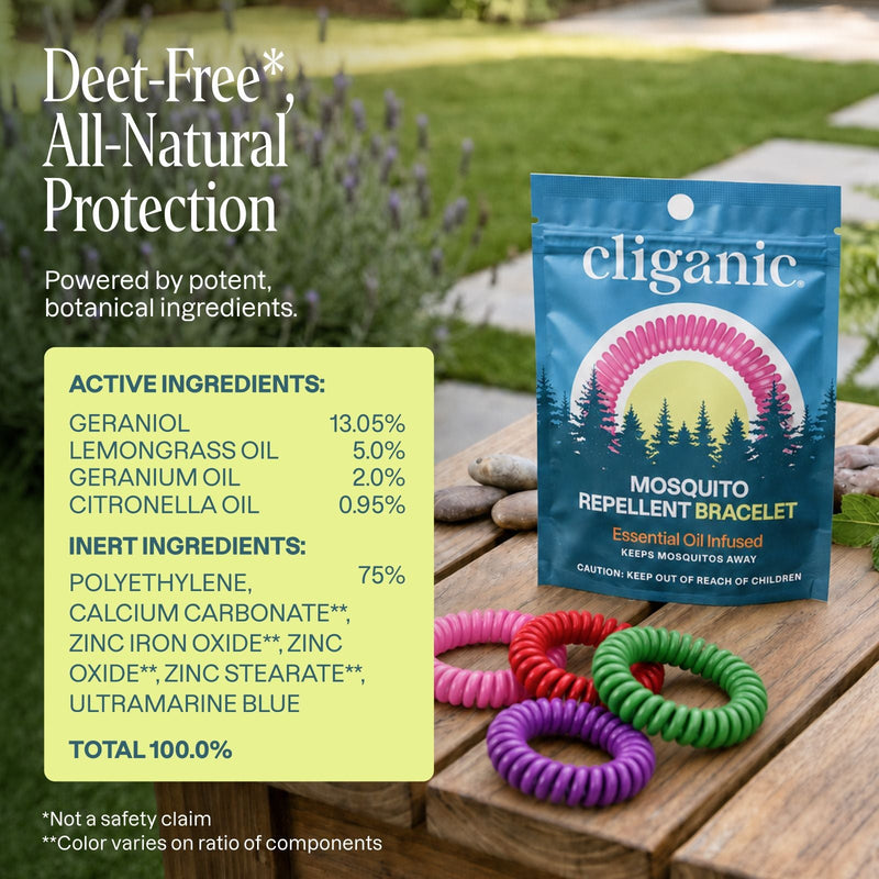 Mosquito Repellent Bracelets - Rainbow Colors - Cliganic Mosquito Repellents