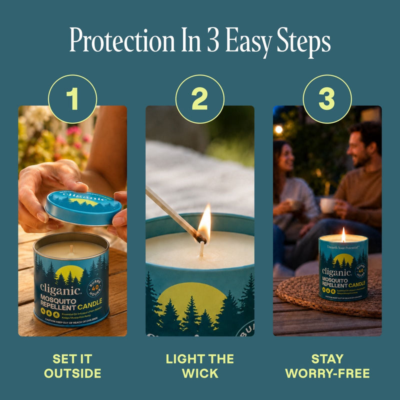 Mosquito Repellent Candle (9oz) - Cliganic Mosquito Repellents