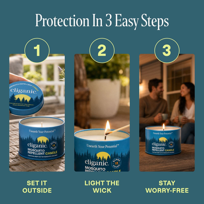 Mosquito Repellent Candles (4oz) - Cliganic Mosquito Repellents