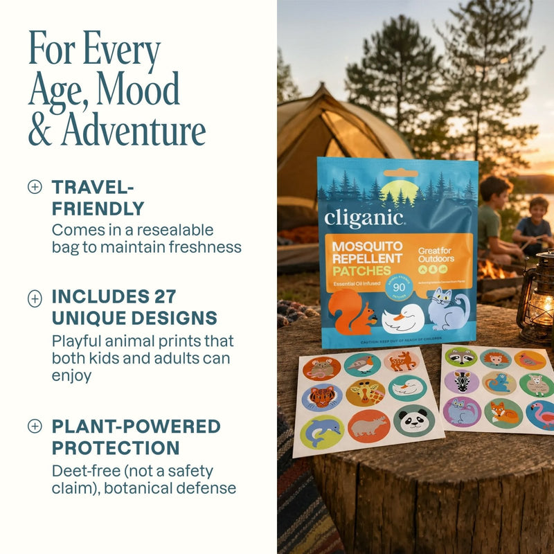 Mosquito Repellent Patches - Animal - Cliganic Mosquito Repellents