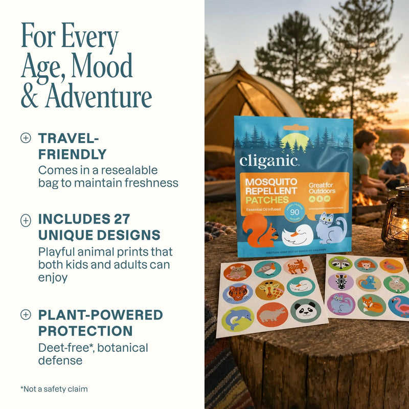 Mosquito Repellent Patches - Animal - Cliganic Mosquito Repellents