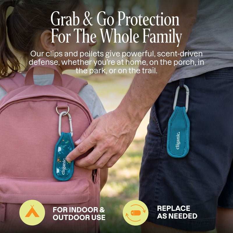 Mosquito Repellent Refillable Clip & Pellets - Cliganic Mosquito Repellents