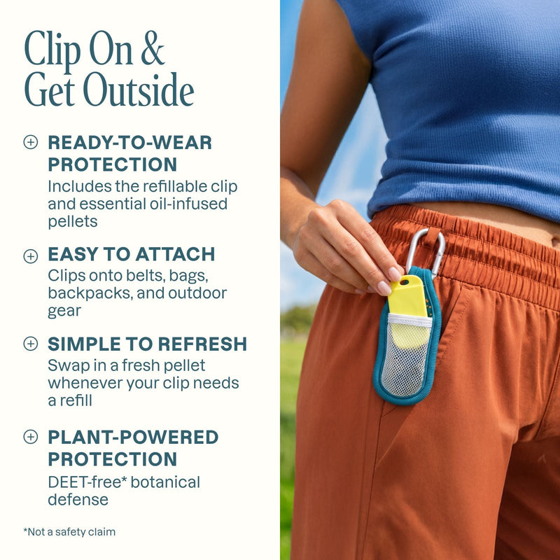 Mosquito Repellent Refillable Clip & Pellets - Cliganic Mosquito Repellents