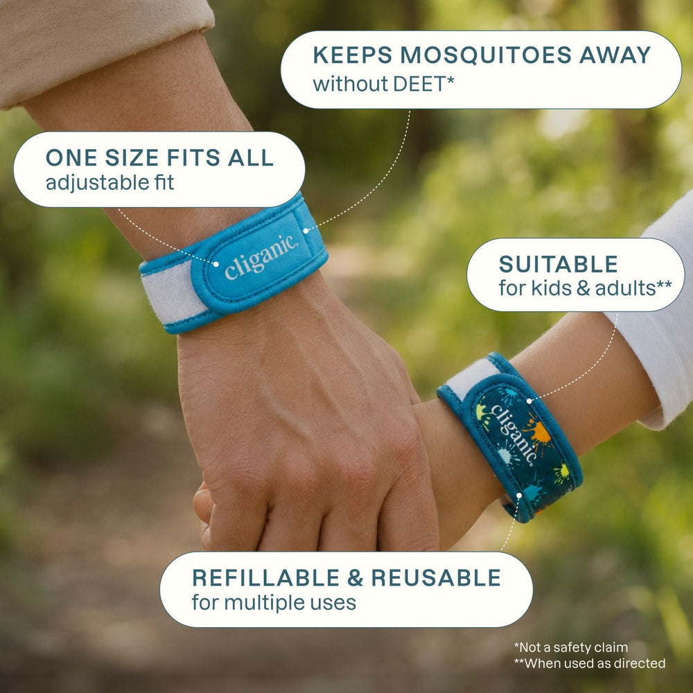 Mosquito Repellent Refillable Wristband & Pellets - Cliganic Mosquito Repellents