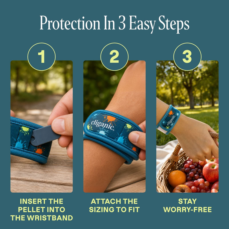 Mosquito Repellent Refillable Wristband & Pellets - Cliganic Mosquito Repellents