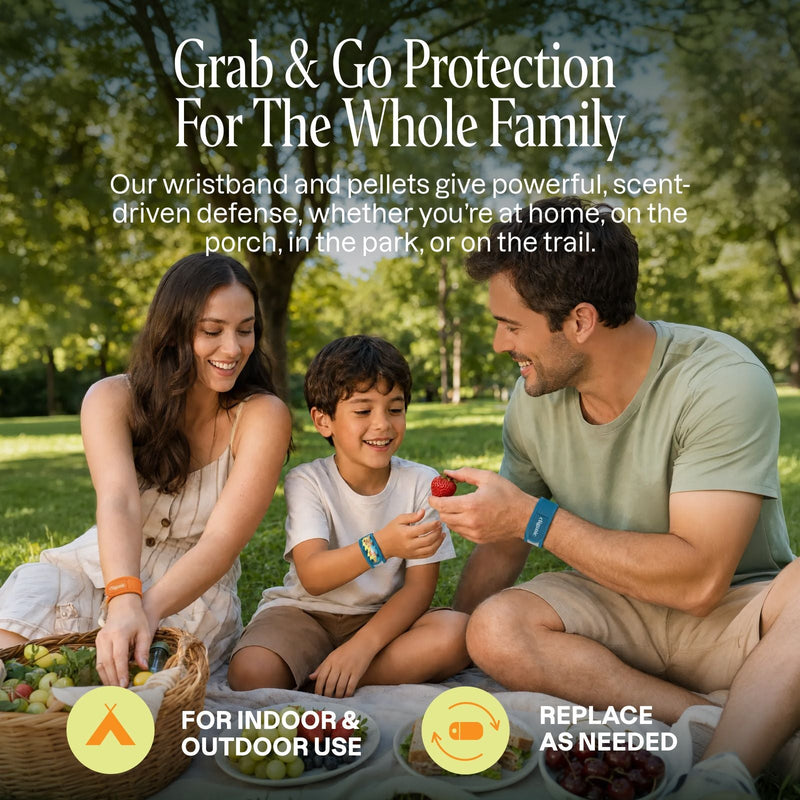 Mosquito Repellent Refillable Wristband & Pellets - Cliganic Mosquito Repellents