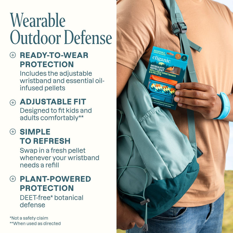 Mosquito Repellent Refillable Wristband & Pellets - Cliganic Mosquito Repellents