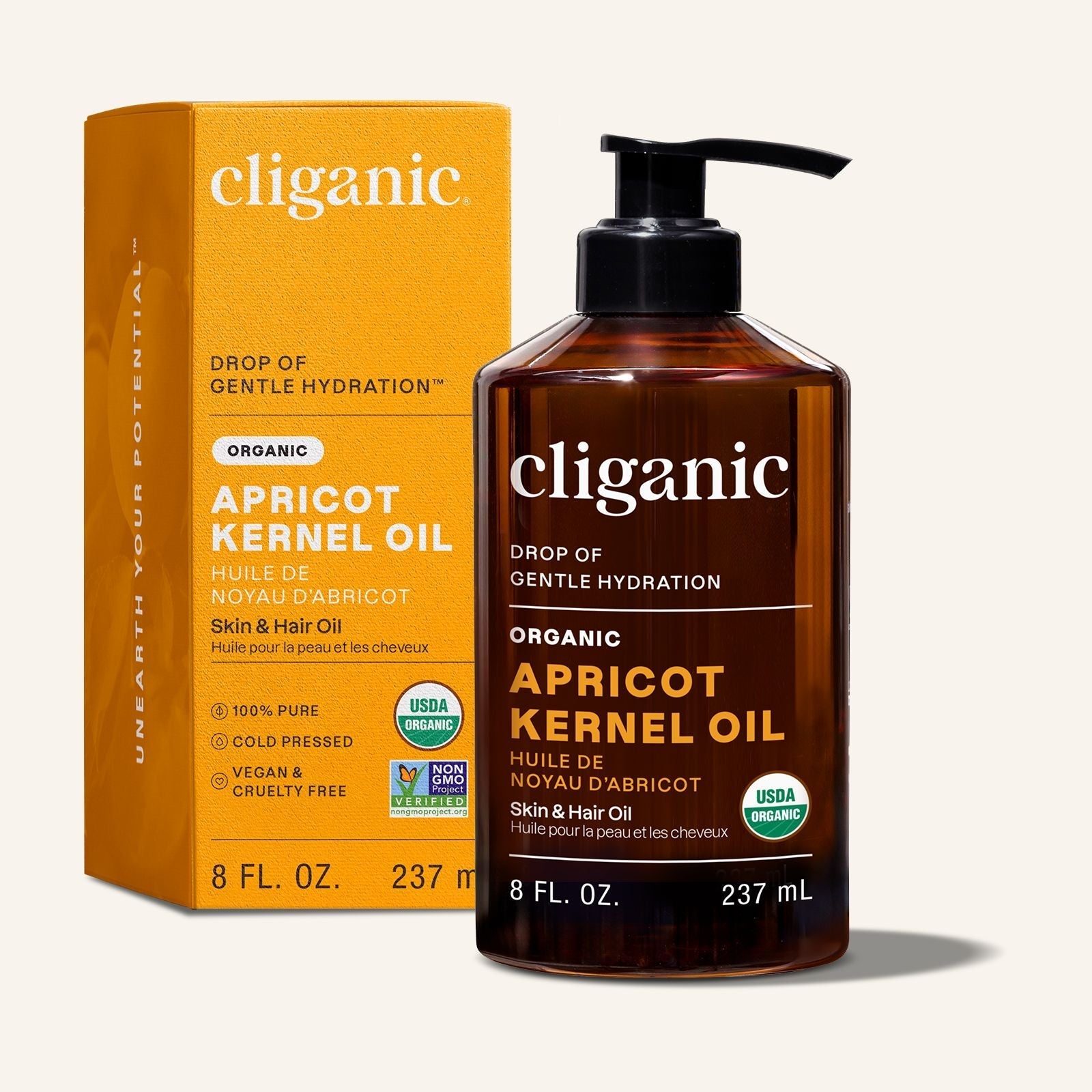 100% Pure Organic Apricot Oil | For Hair, Skin & Nails – Cliganic