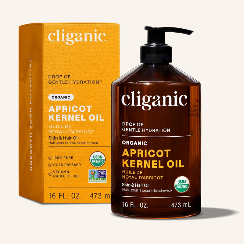 Organic Apricot Kernel Oil - Cliganic Skin & Hair Oils