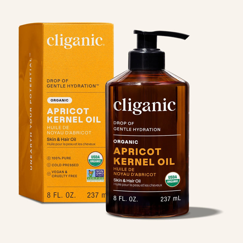 Organic Apricot Kernel Oil - Cliganic Skin & Hair Oils