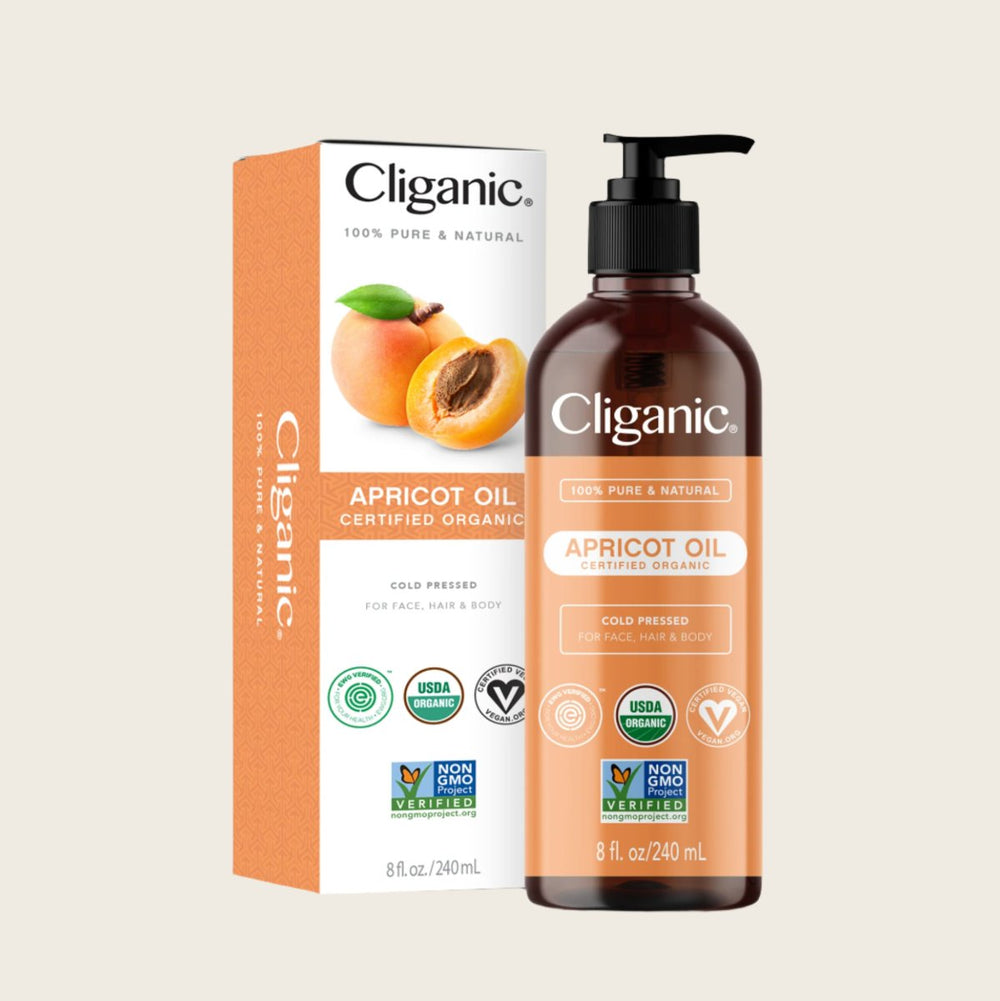 Organic Apricot Oil - Cliganic Skin & Hair Oils