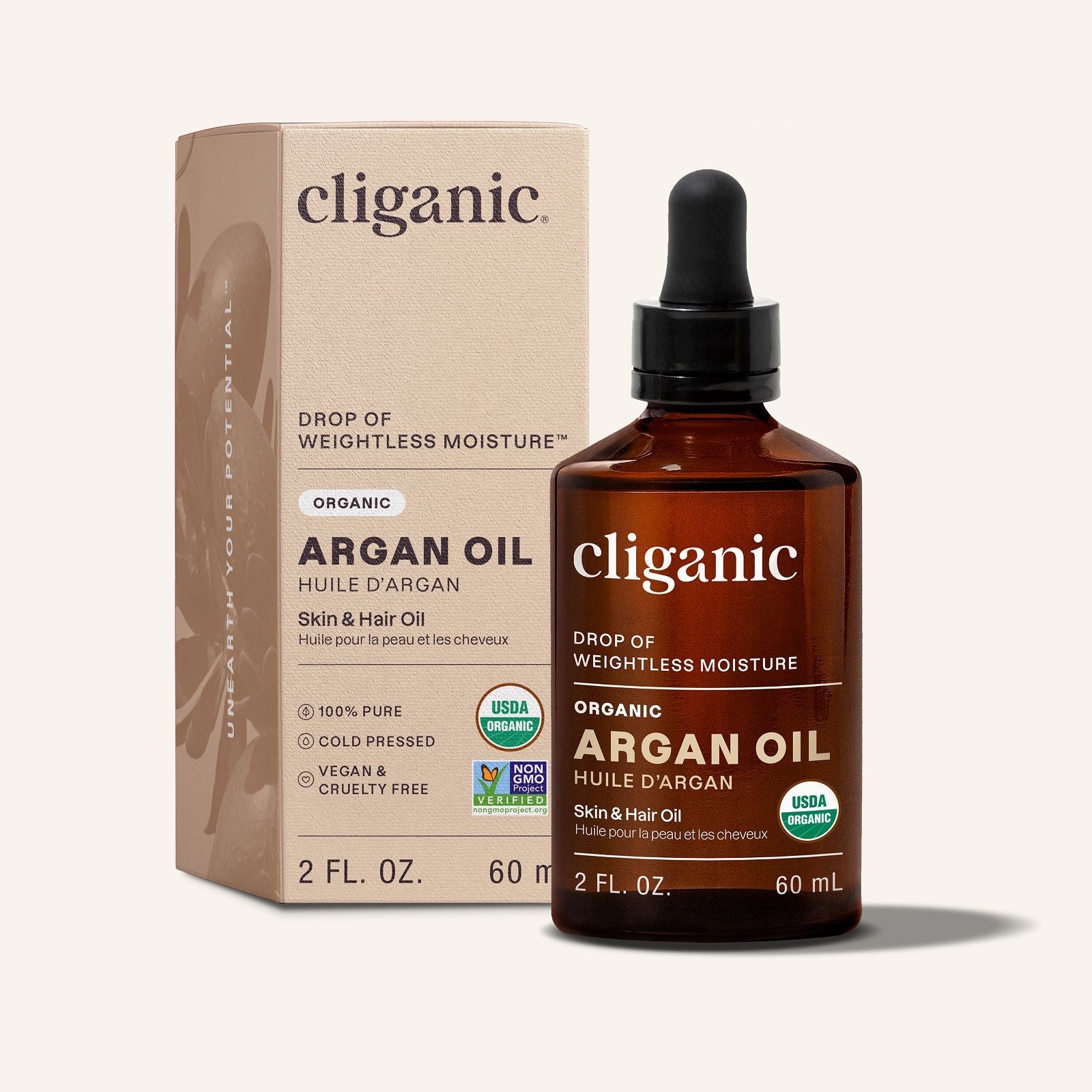 Organic Argan Oil for Hair, Skin & Nails | Cliganic