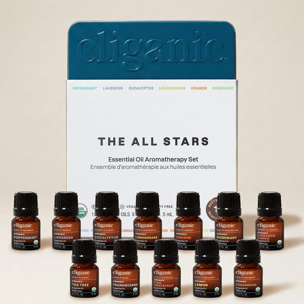 Organic Aromatherapy Set (Top 12 Essential Oils) - Cliganic Essential Oil Sets