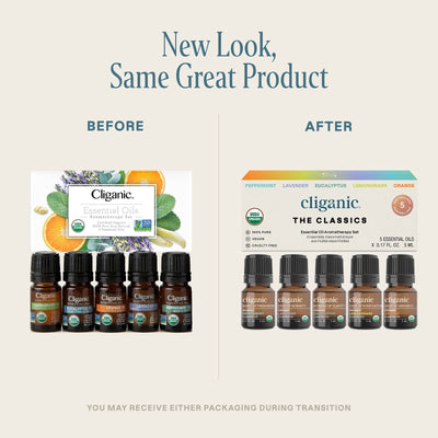 Organic Aromatherapy Set (Top 5 Essential Oils) - Cliganic Essential Oil Sets