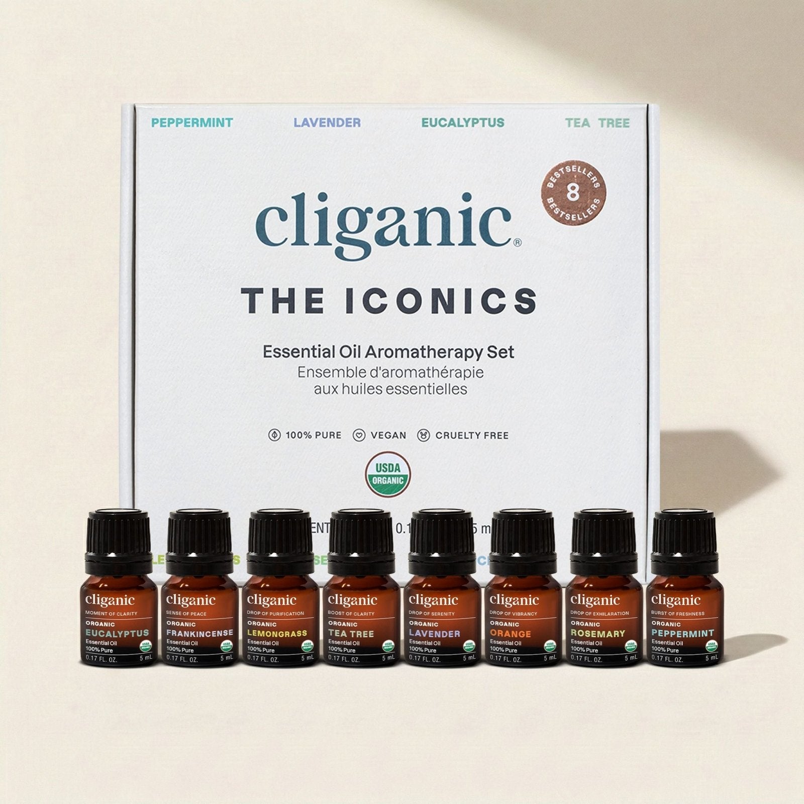 Best Essential Oils Set: Organic Aromatherapy 8-Pack – Cliganic