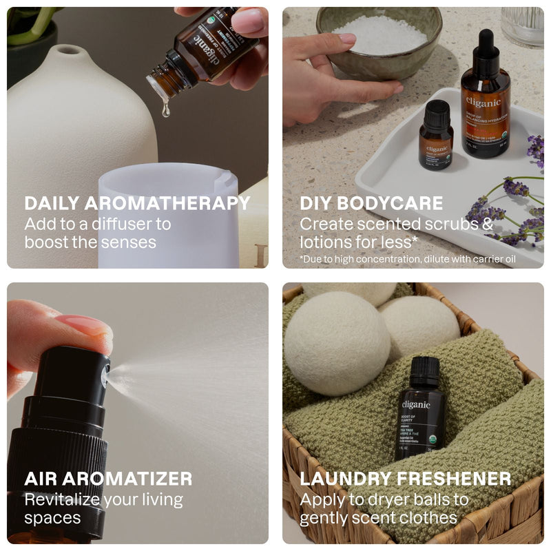 Organic Aromatherapy Set (Top 8 Essential Oils) - Cliganic Essential Oil Sets