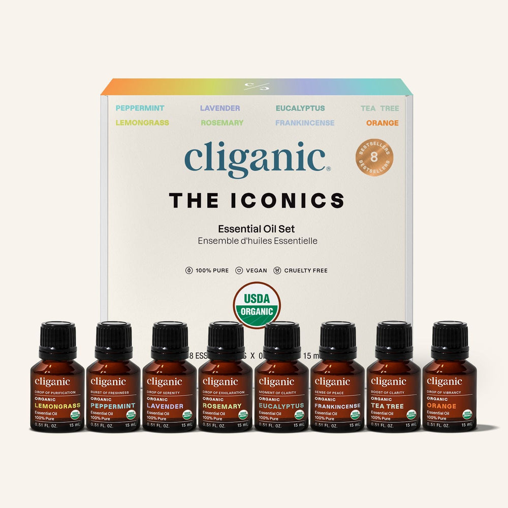 Organic Aromatherapy Set (Top 8 Essential Oils) - Cliganic Essential Oil Sets