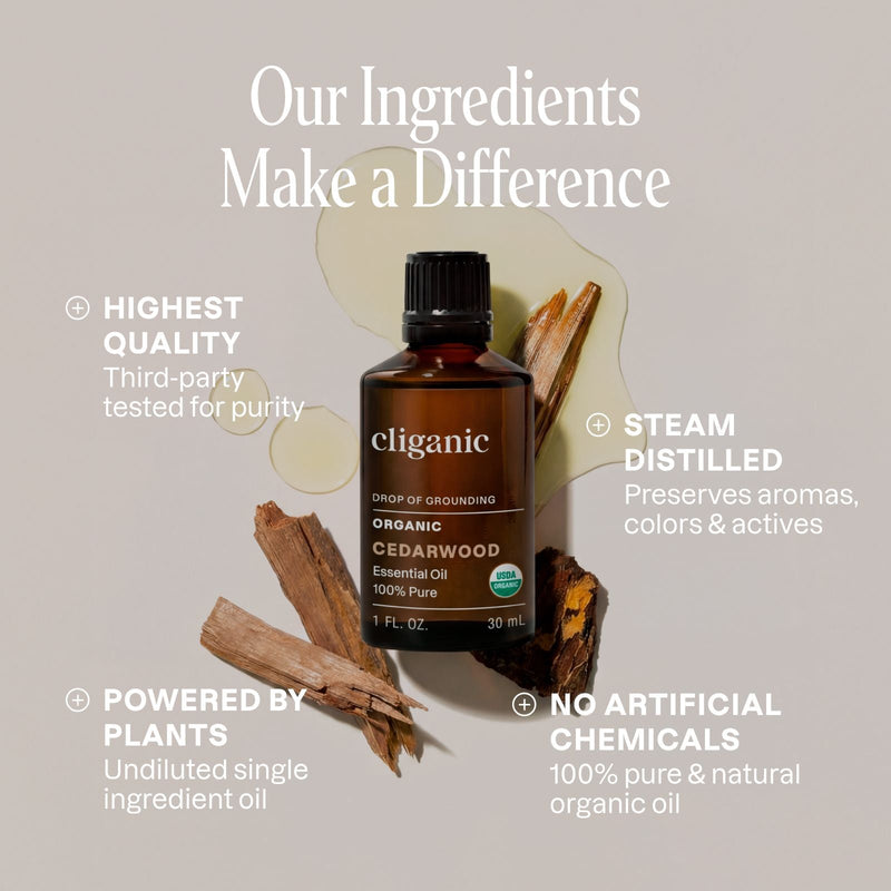 Organic Atlas Cedarwood Essential Oil - Cliganic Essential Oil Singles