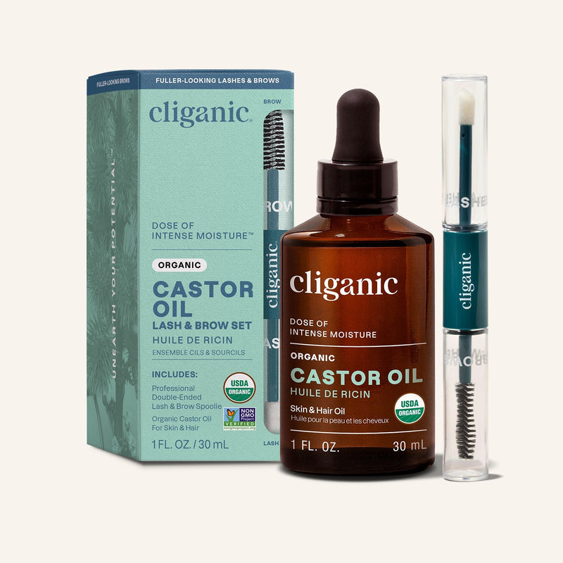 Cliganic Organic Castor Oil for creating nourishing homemade face oil blends.