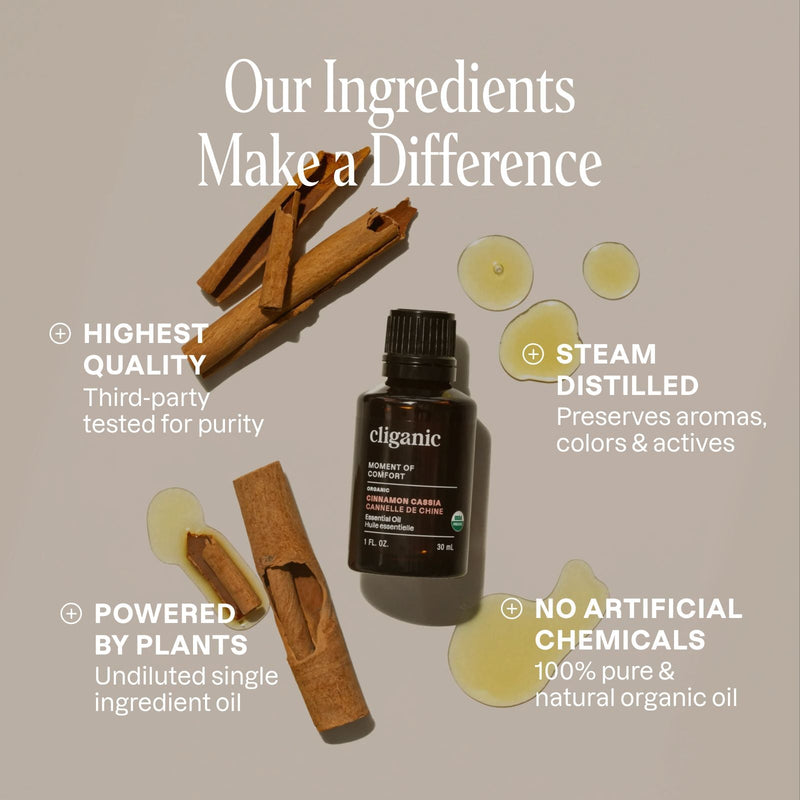Organic Cinnamon Cassia - Cliganic Essential Oil Singles