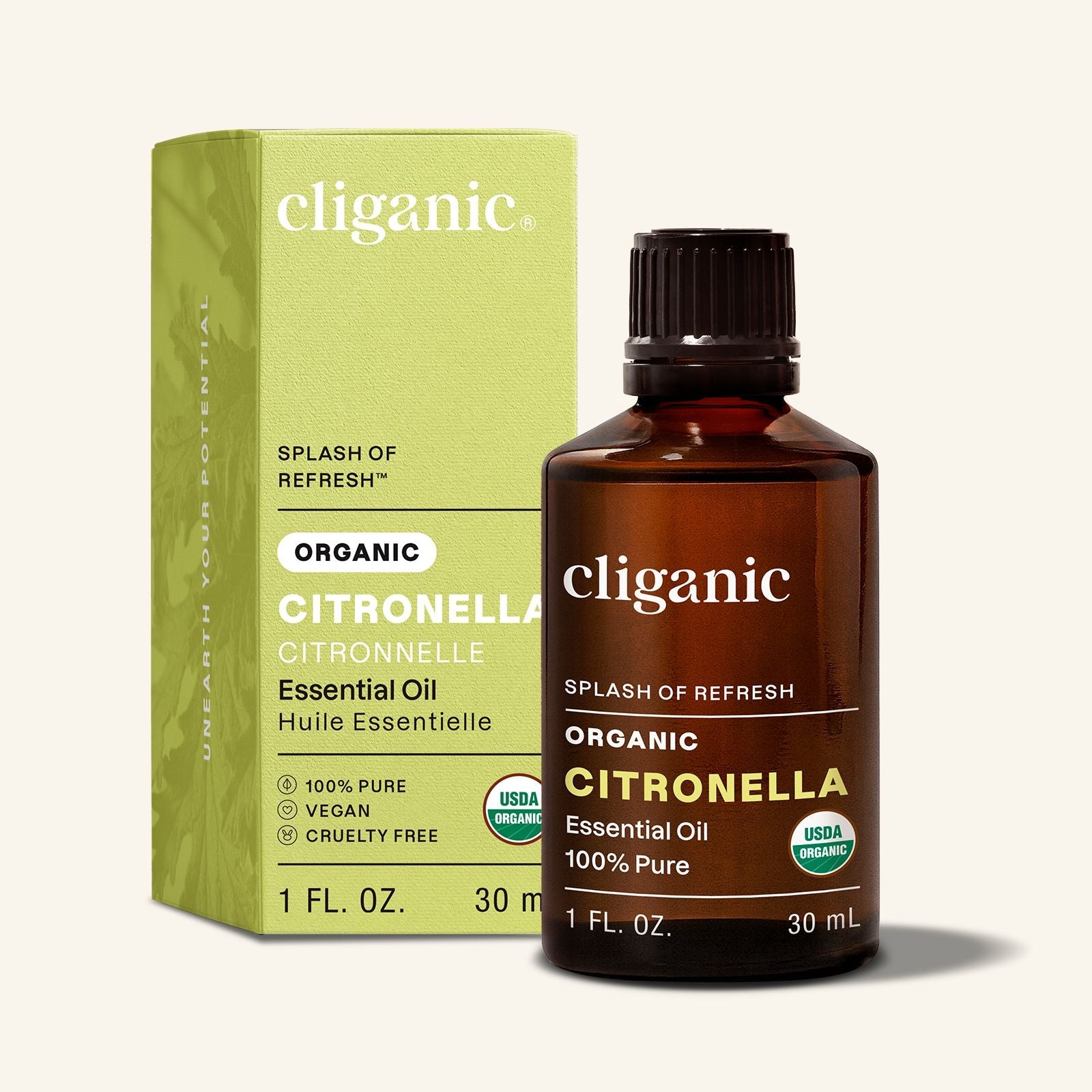 エッセンシャルオイル CRDP 20ml Organic Citronella Essential Oil | DEET-Free | Cliganic