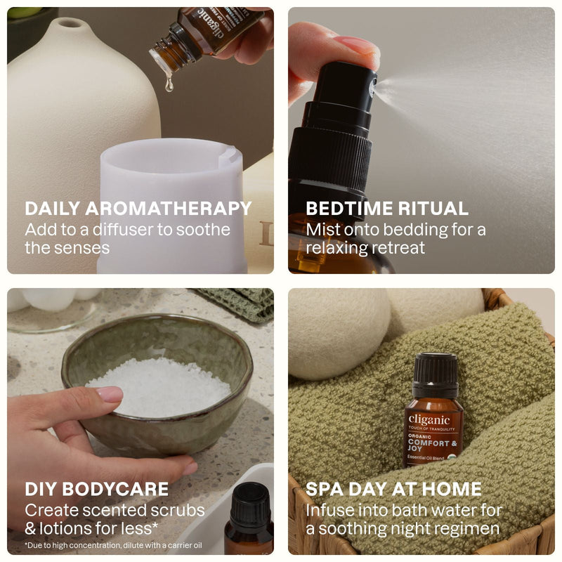 Organic Comfort & Joy - Cliganic Essential Oil Blends
