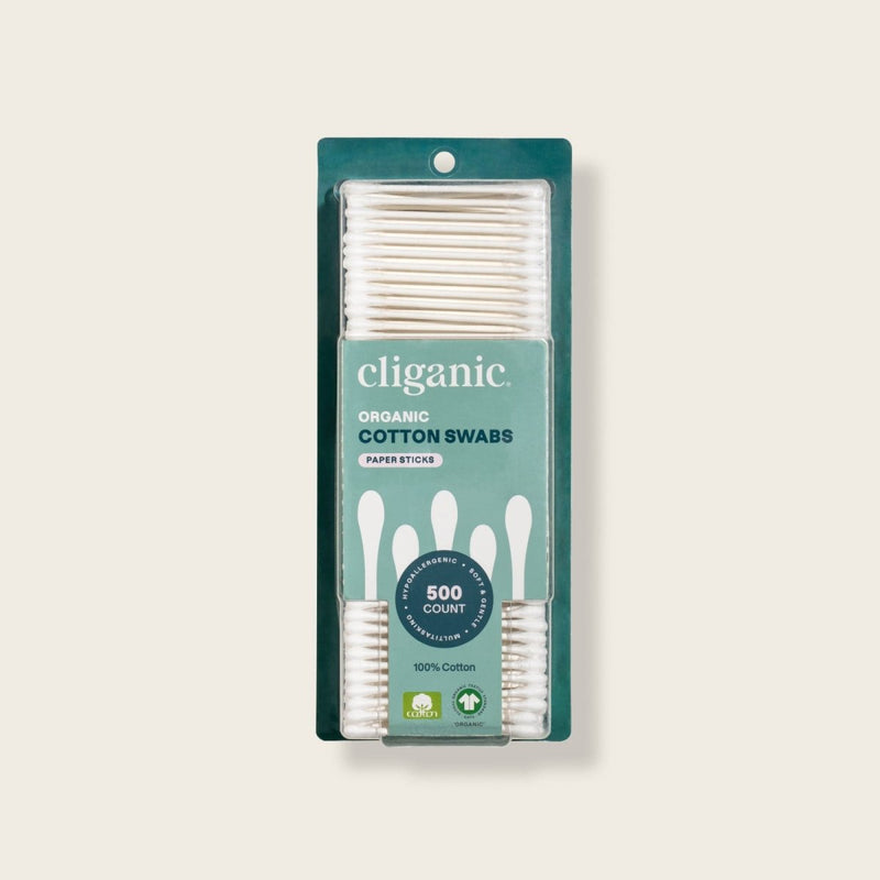 Organic Cotton Swabs - Paper - Cliganic Cotton Products