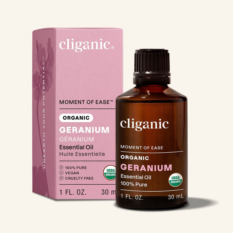 Organic Geranium Essential Oil - Cliganic Essential Oil Singles