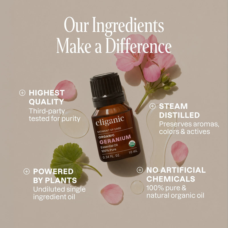 Organic Geranium - Cliganic Essential Oil Singles