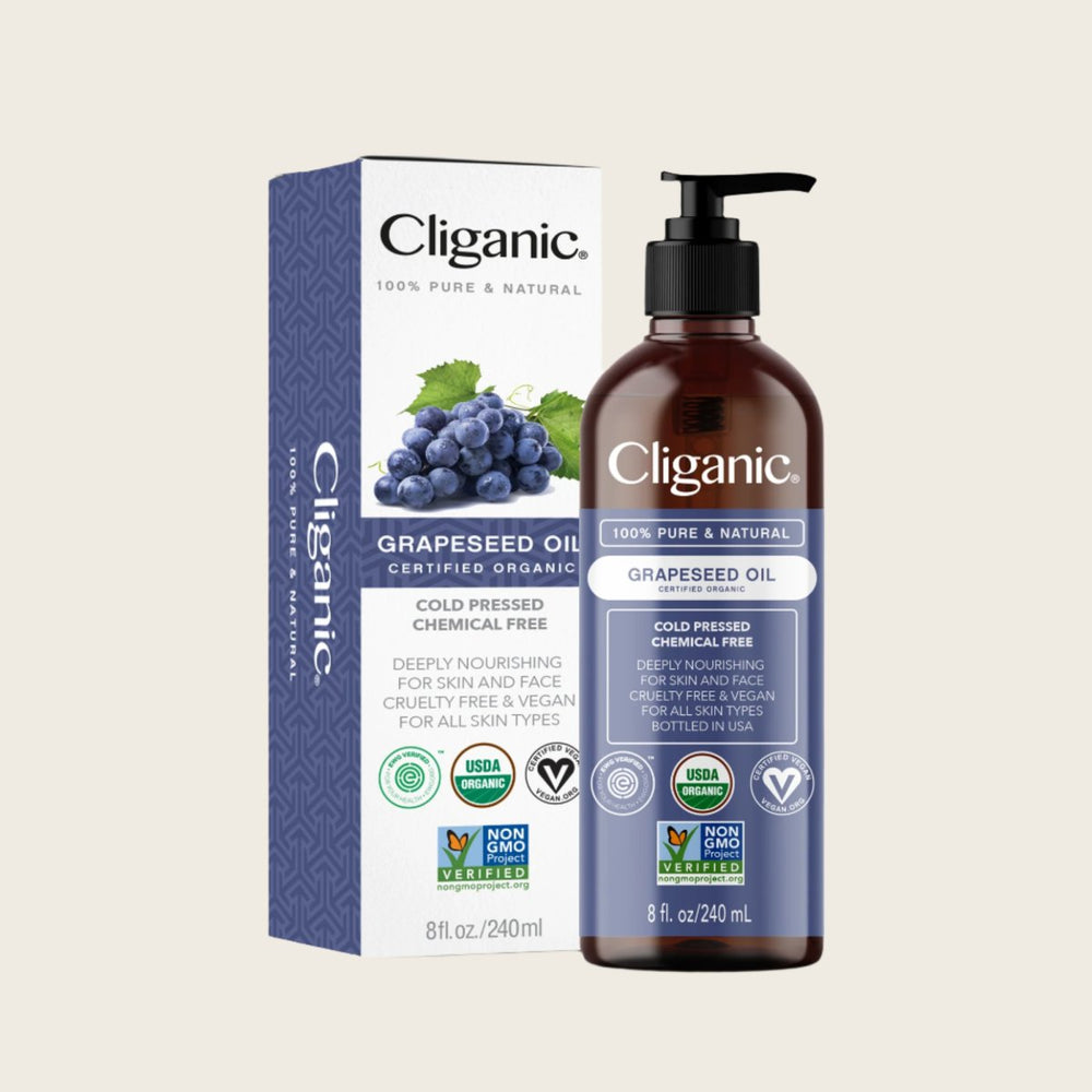 Organic Grapeseed Oil - Cliganic Skin & Hair Oils