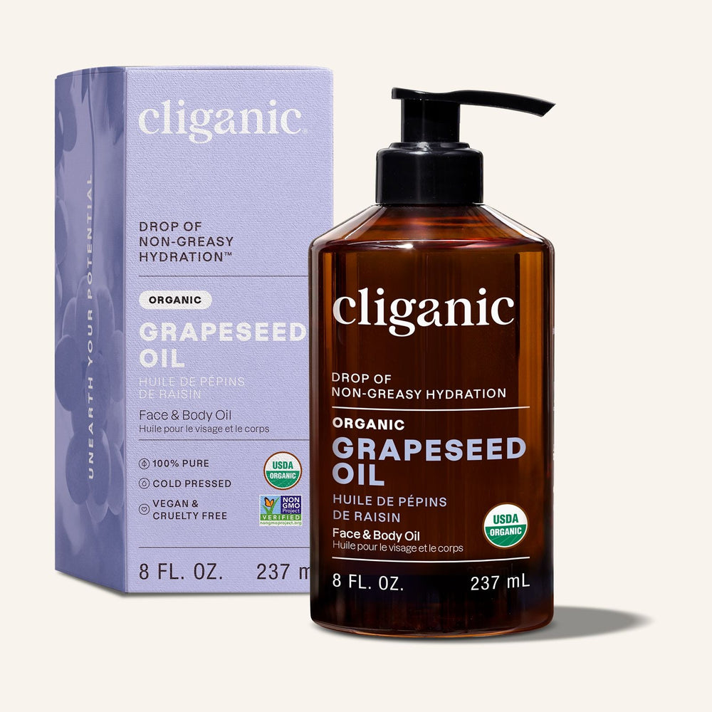 Organic Grapeseed Oil - Cliganic Skin & Hair Oils