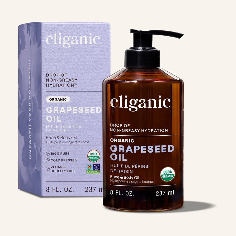 Organic Grapeseed Oil - Cliganic Skin & Hair Oils