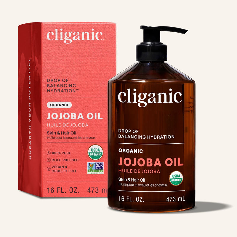 Organic Jojoba Oil - Cliganic Skin & Hair Oils