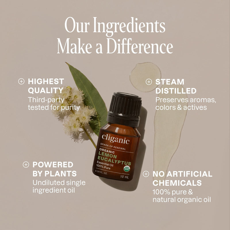 Organic Lemon Eucalyptus - Cliganic Essential Oil Singles
