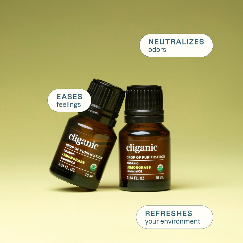 Organic Lemongrass Essential Oil - Cliganic Essential Oil Singles