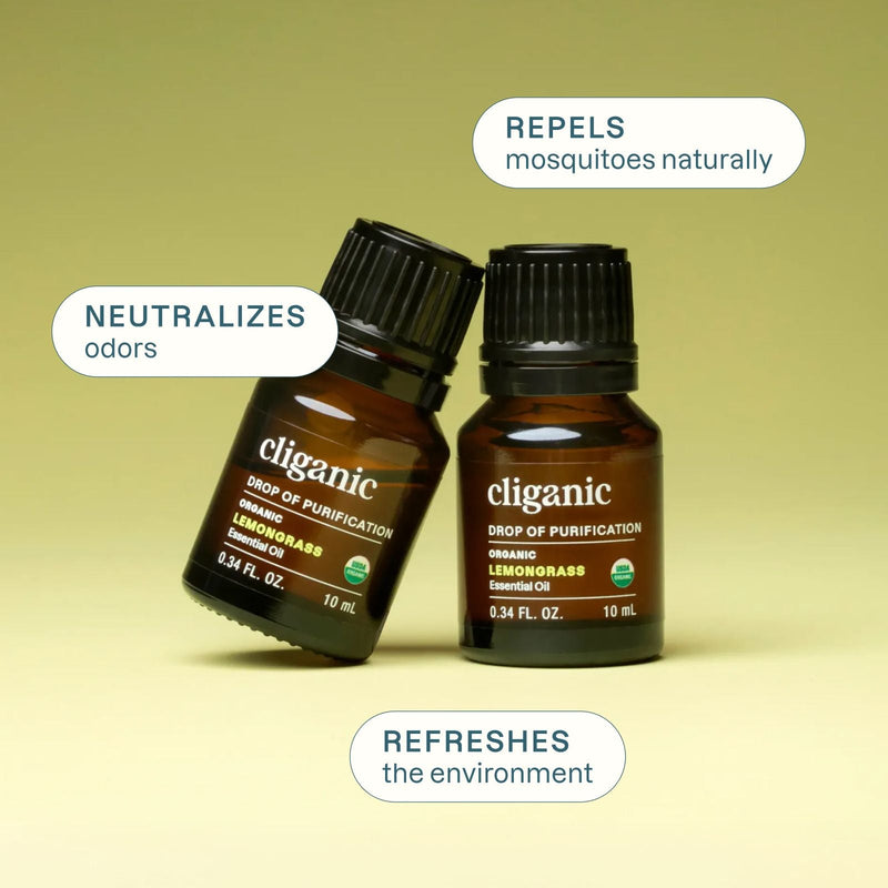 Organic Lemongrass Essential Oil - Cliganic Essential Oil Singles