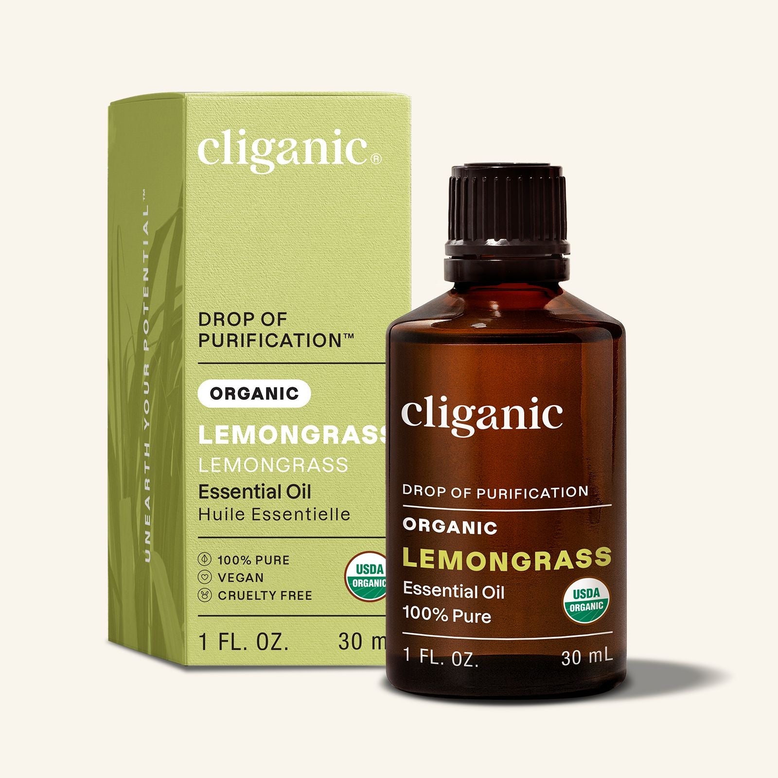 Organic Lemongrass Essential Oil | 100% Pure | Cliganic