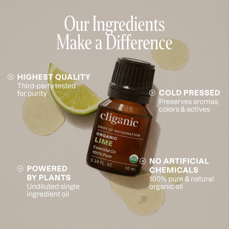 Organic Lime Essential Oil - Cliganic Essential Oil Singles