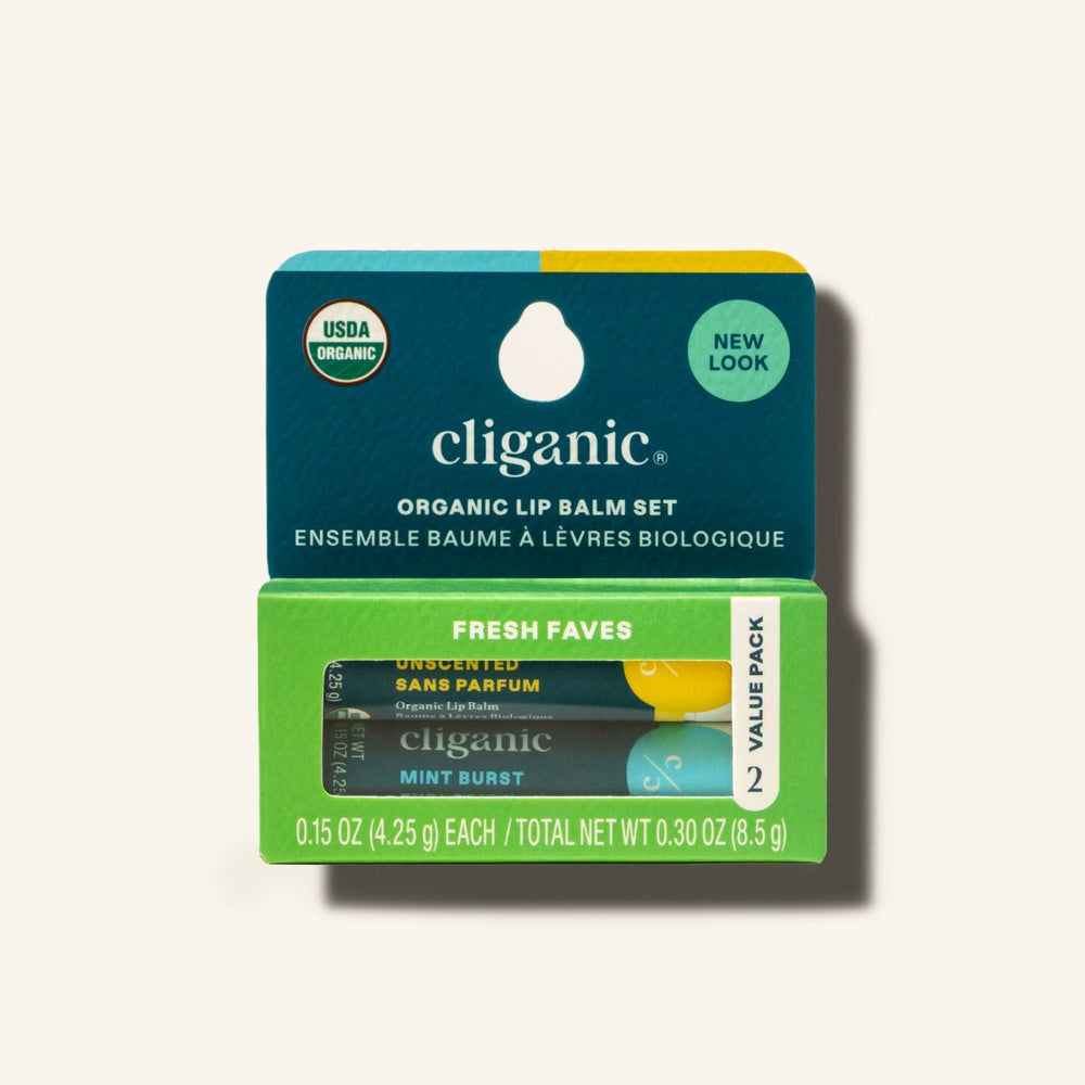 Organic Lip Balm Dou Set - Fresh Faves - Cliganic Lip Balms