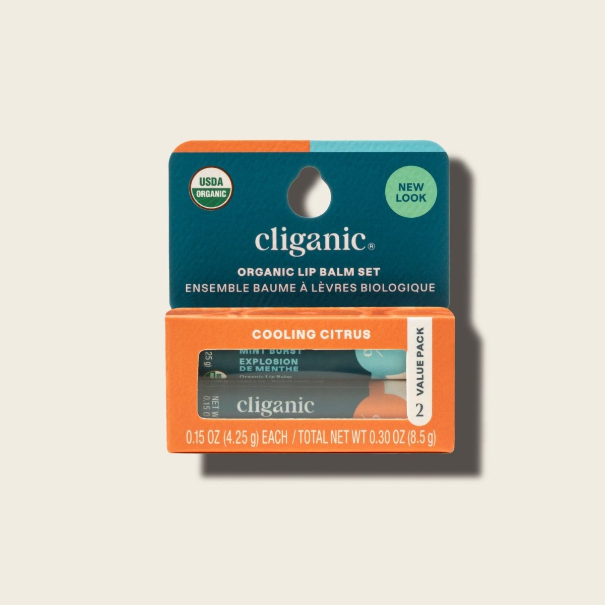 Organic Lip Balm Set - Cooling Citrus Cliganic Organic Lip Balm Set - Cooling Citrus Cliganic