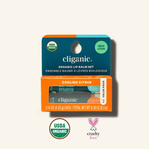 Organic Lip Balm Set - Cooling Citrus - Cliganic Lip Balms