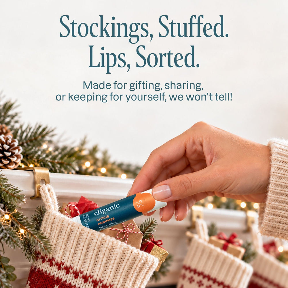 Organic Lip Balm Set - Cooling Citrus - Cliganic Lip Balms