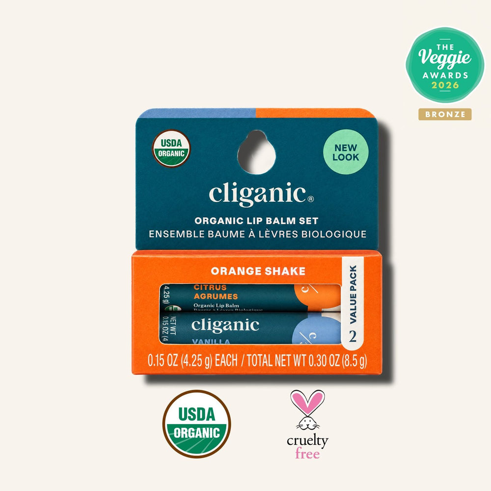 Organic Lip Balm Set - Orange Shake - Cliganic Lip Balms