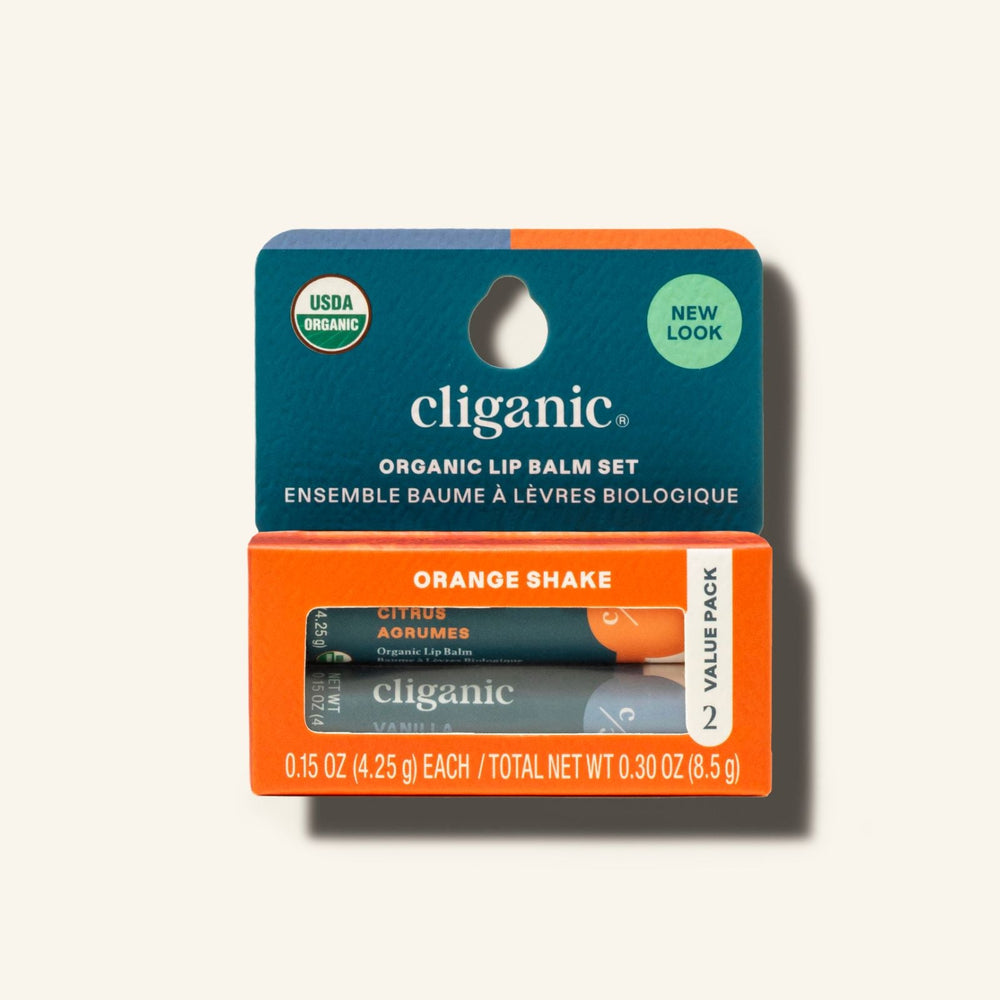 Organic Lip Balm Set - Orange Shake - Cliganic Lip Balms