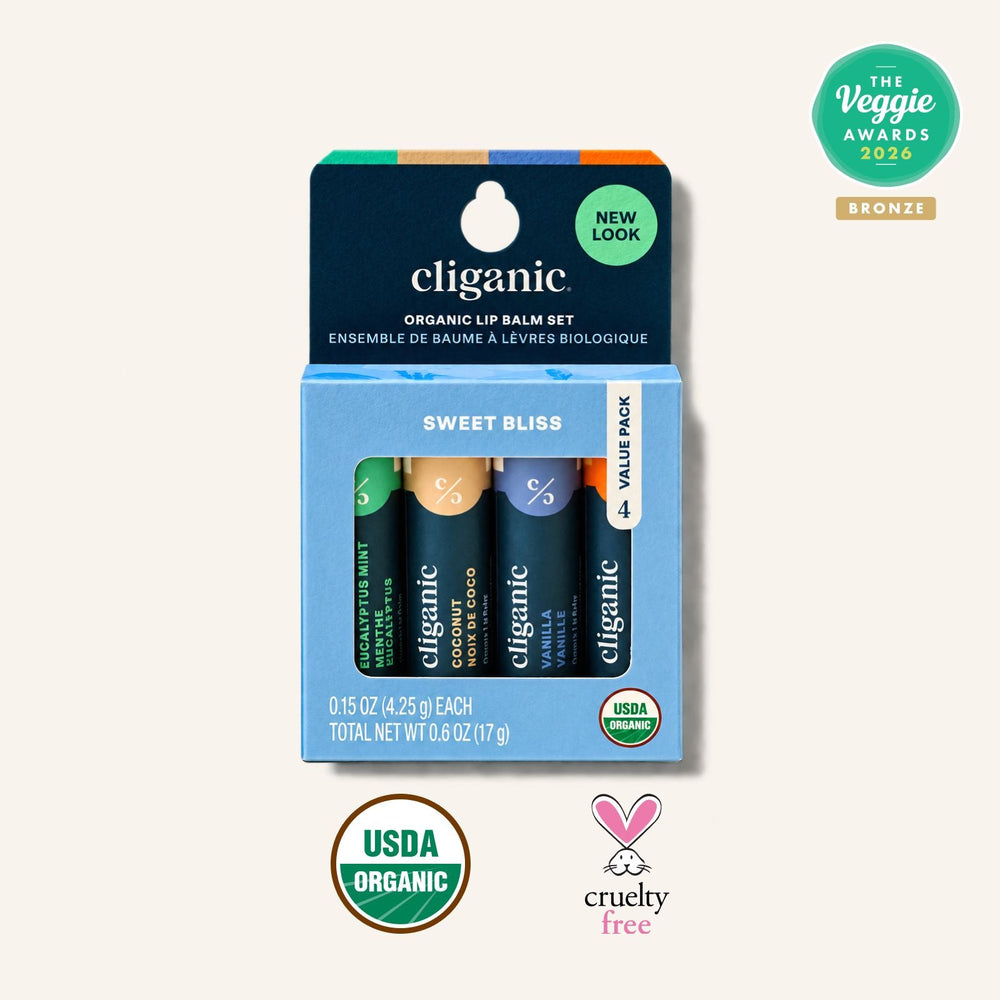 Organic Lip Balm Set - Sweet Bliss - Cliganic Lip Balms
