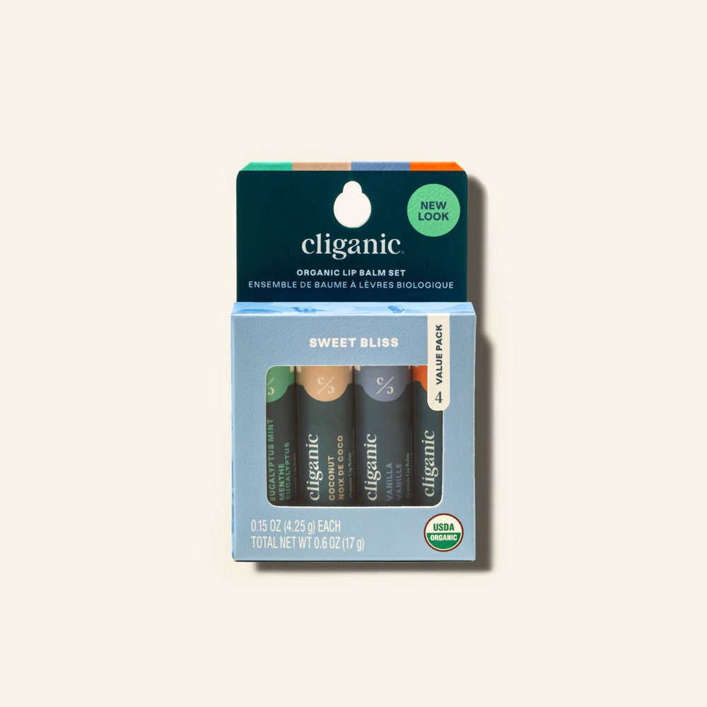 Organic Lip Balm Set - Sweet Bliss - Cliganic Lip Balms