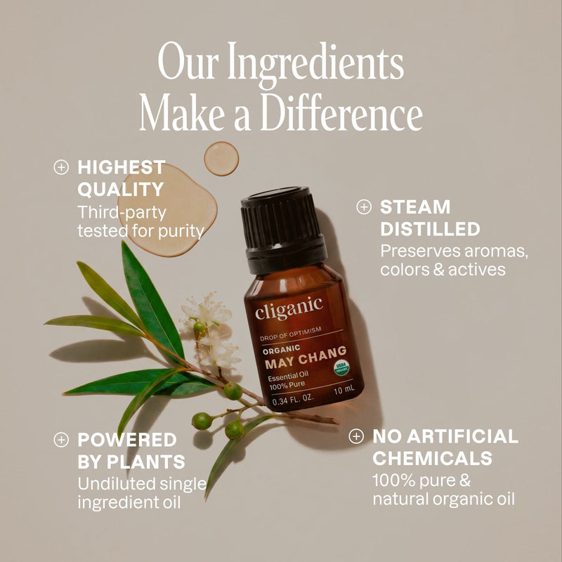 Organic May Chang Essential Oil - Cliganic Essential Oil Singles