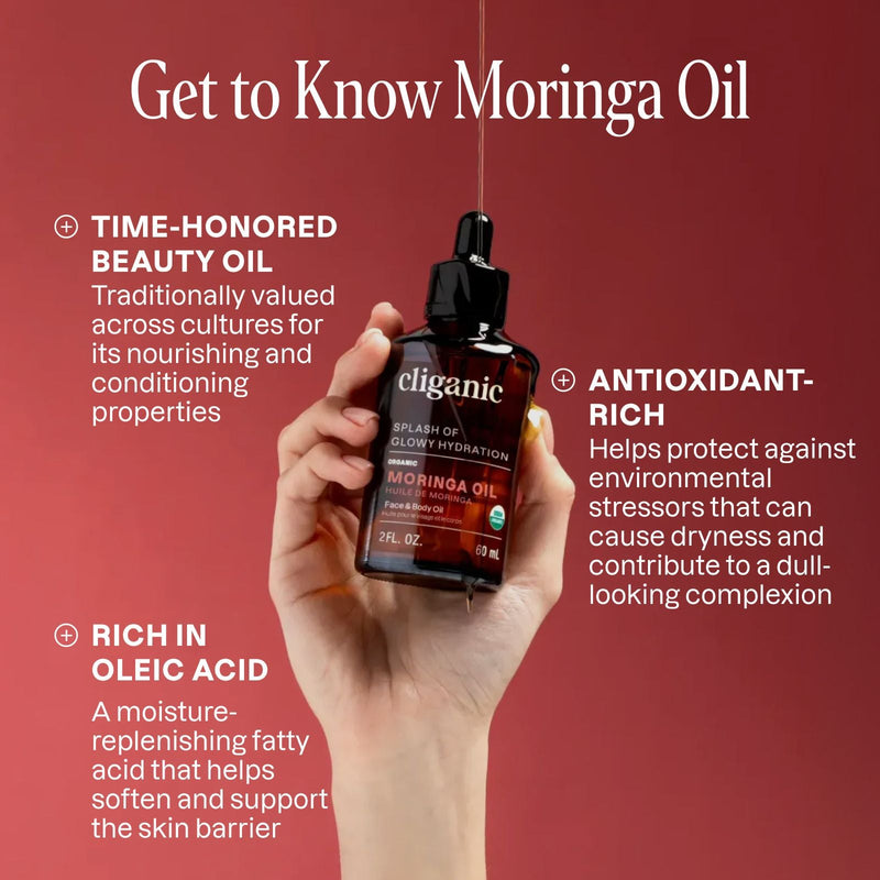 Organic Moringa Oil - Cliganic Skin & Hair Oils